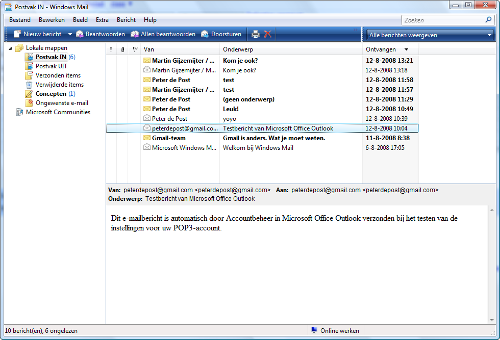 Pop3 Vista Windows-mail Einrichten Bluetooth